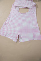 Yellow Cream Faux Two Piece Gingham Contrast Patchwork Loose Mini Dress