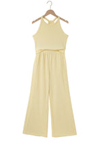 Sachet Pink Slim Ribbed Tank Top and Sweatpants Set