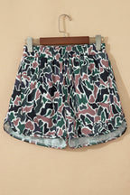 Multicolour Camouflage Print Athletic Lined Shorts